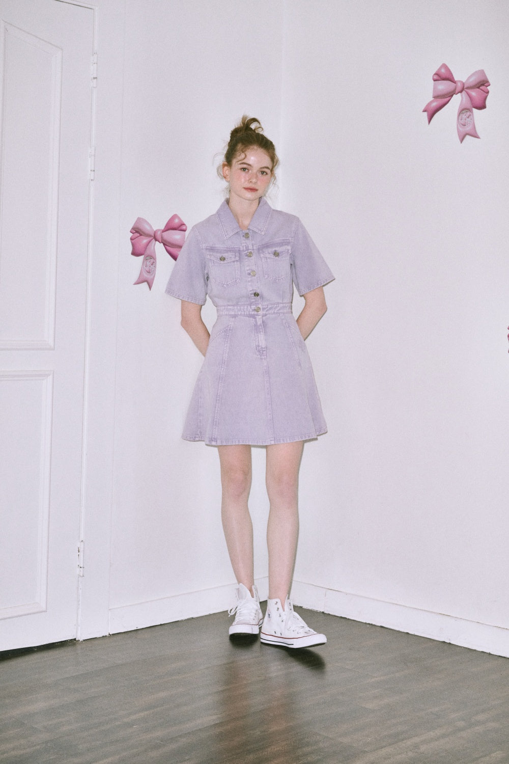 Reete Belted Collared Denim Dress U1F22DOP010 — original supplier image 7426-gallery-06