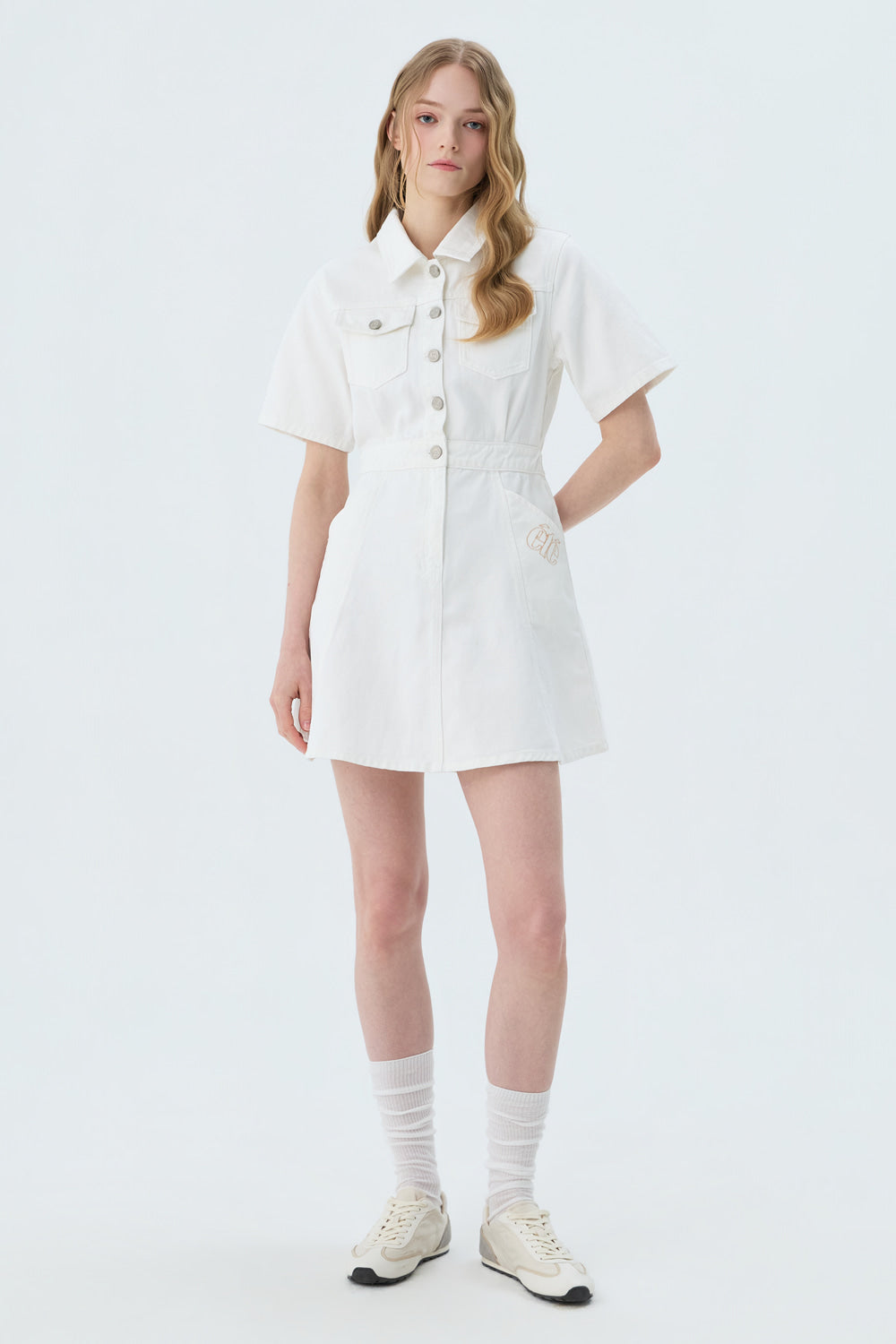 Reete Belted Collared Denim Dress U1F22DOP010 — original supplier image 7426-gallery-10