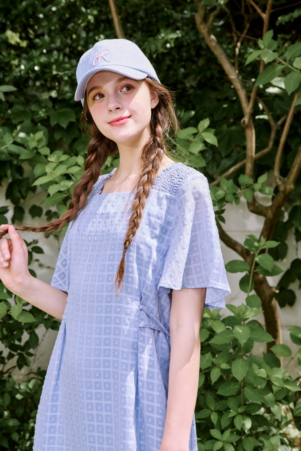 Reete Ruffle-Hem Sheer-Pattern Dress U1F22WOP090 — original supplier image 7427-gallery-00