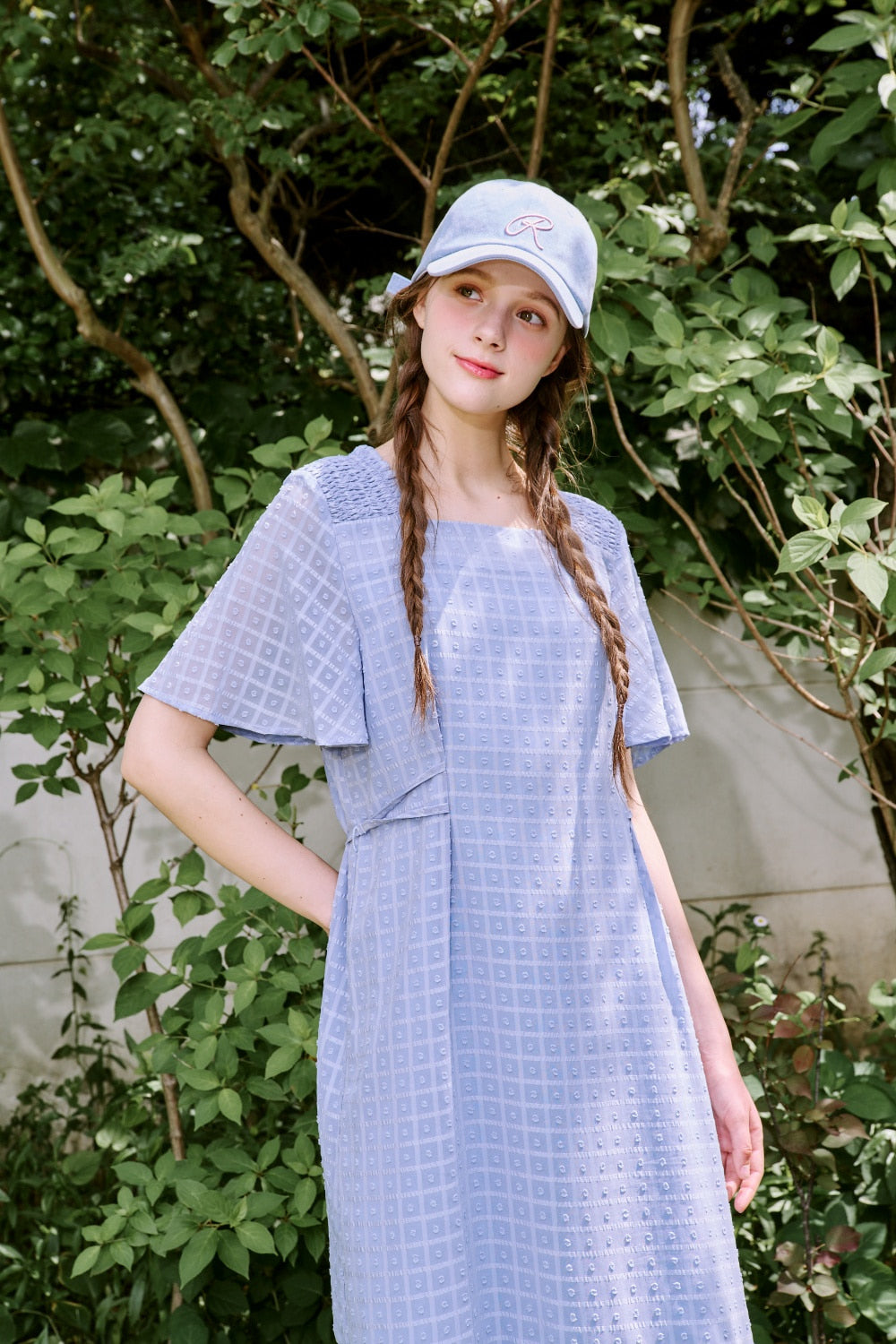 Reete Ruffle-Hem Sheer-Pattern Dress U1F22WOP090 — original supplier image 7427-gallery-03