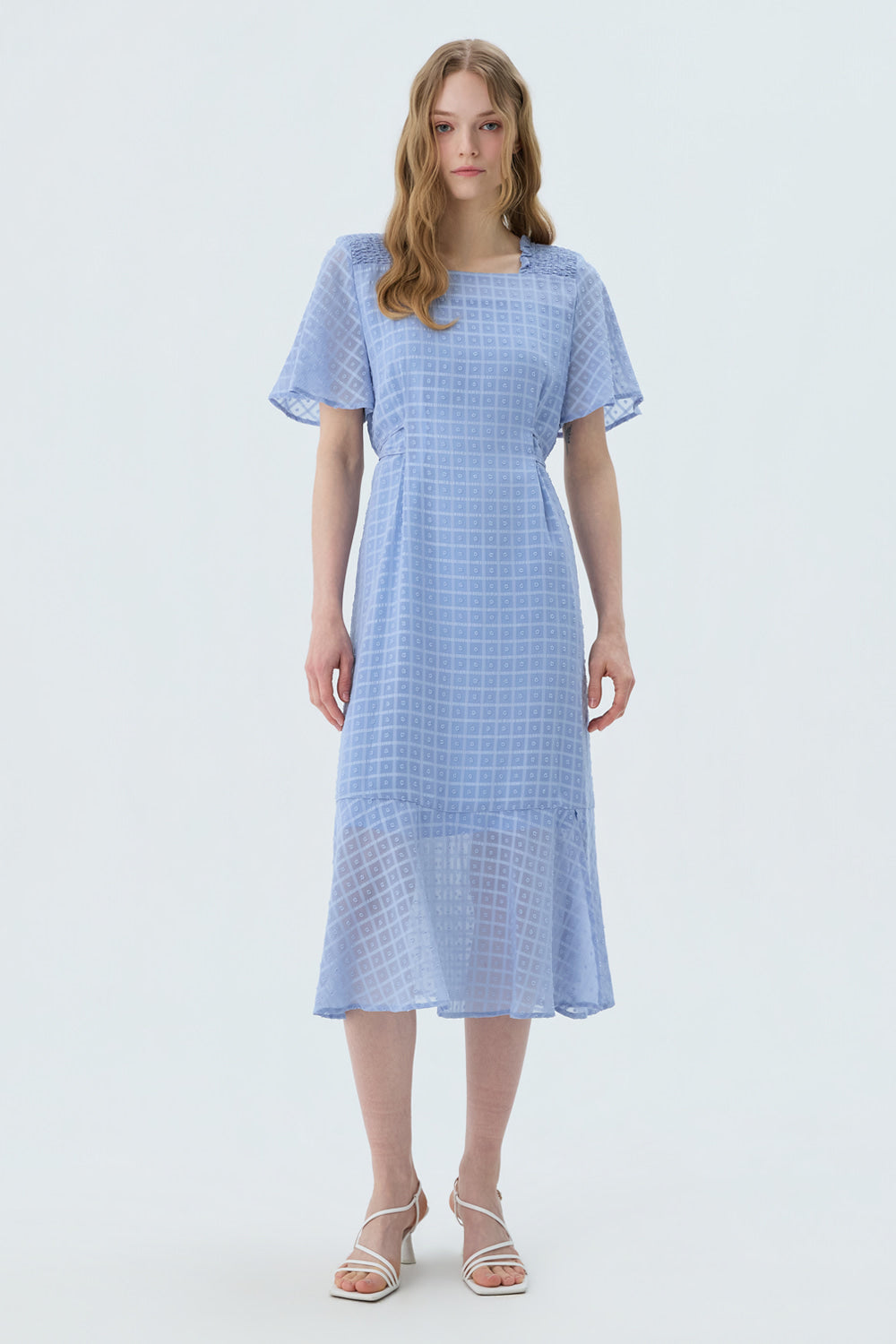 Reete Ruffle-Hem Sheer-Pattern Dress U1F22WOP090 — original supplier image 7427-gallery-09