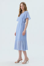 Reete Ruffle-Hem Sheer-Pattern Dress U1F22WOP090 — original supplier image 7427-gallery-10