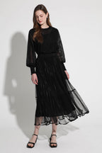 LESHOP BLANC Women's Elastic-Waist Pleated Tiered Long Skirt L2G35WSK030 — 820-gallery-04