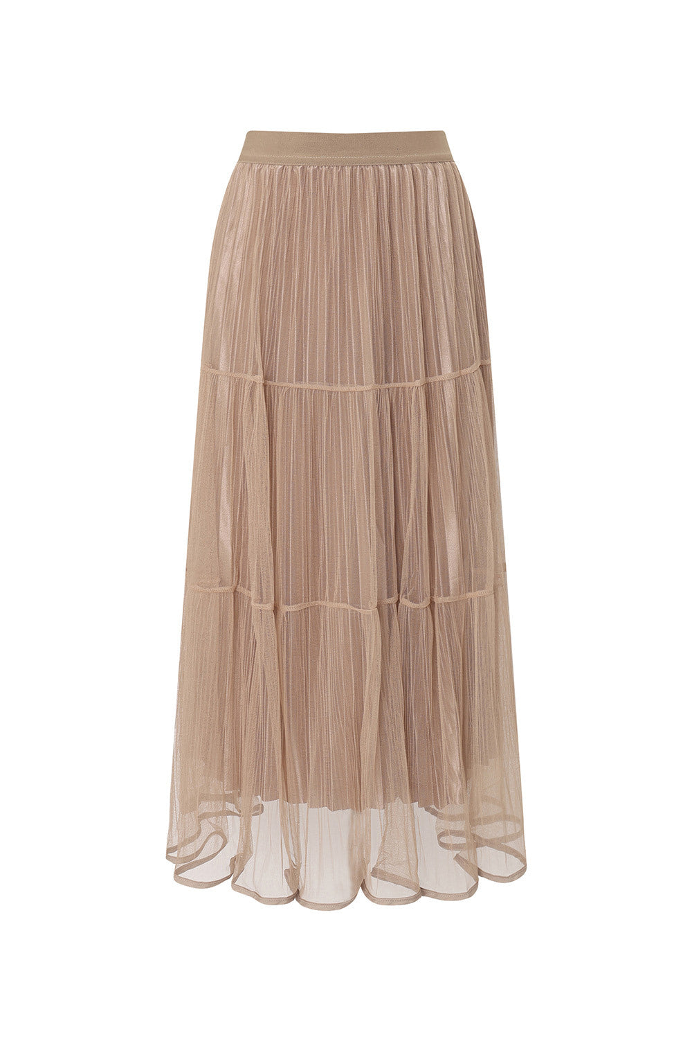 LESHOP BLANC Women's Elastic-Waist Pleated Tiered Long Skirt L2G35WSK030 — 820-gallery-07
