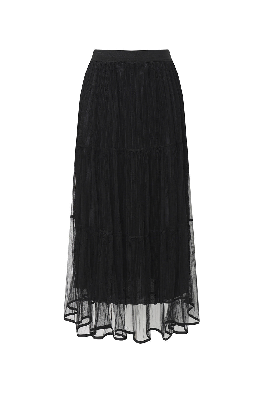 LESHOP BLANC Women's Elastic-Waist Pleated Tiered Long Skirt L2G35WSK030 — 820-gallery-09