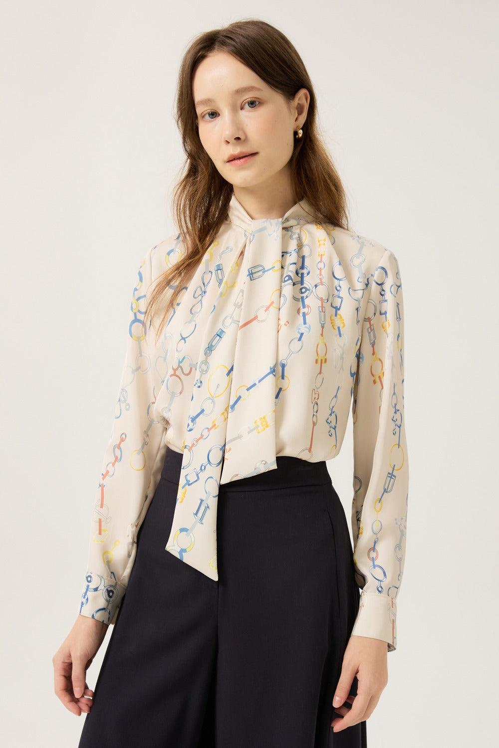 DECO Women's Ribbon-Tie Blouse DCBAD3703W — 929-gallery-00