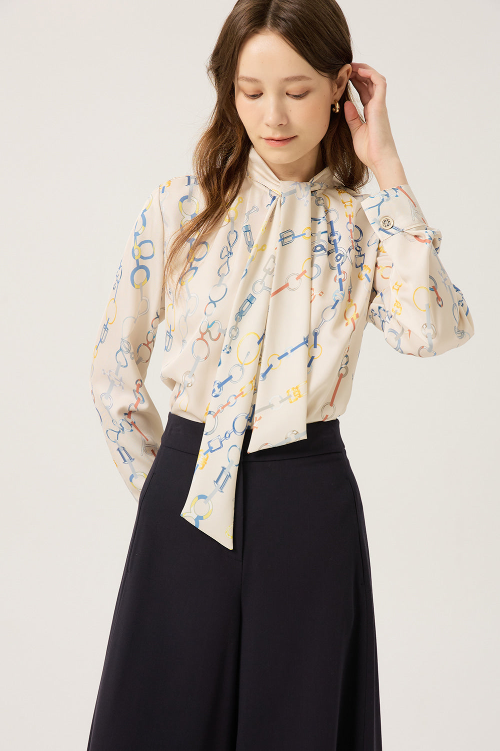 DECO Women's Ribbon-Tie Blouse DCBAD3703W — 929-gallery-02
