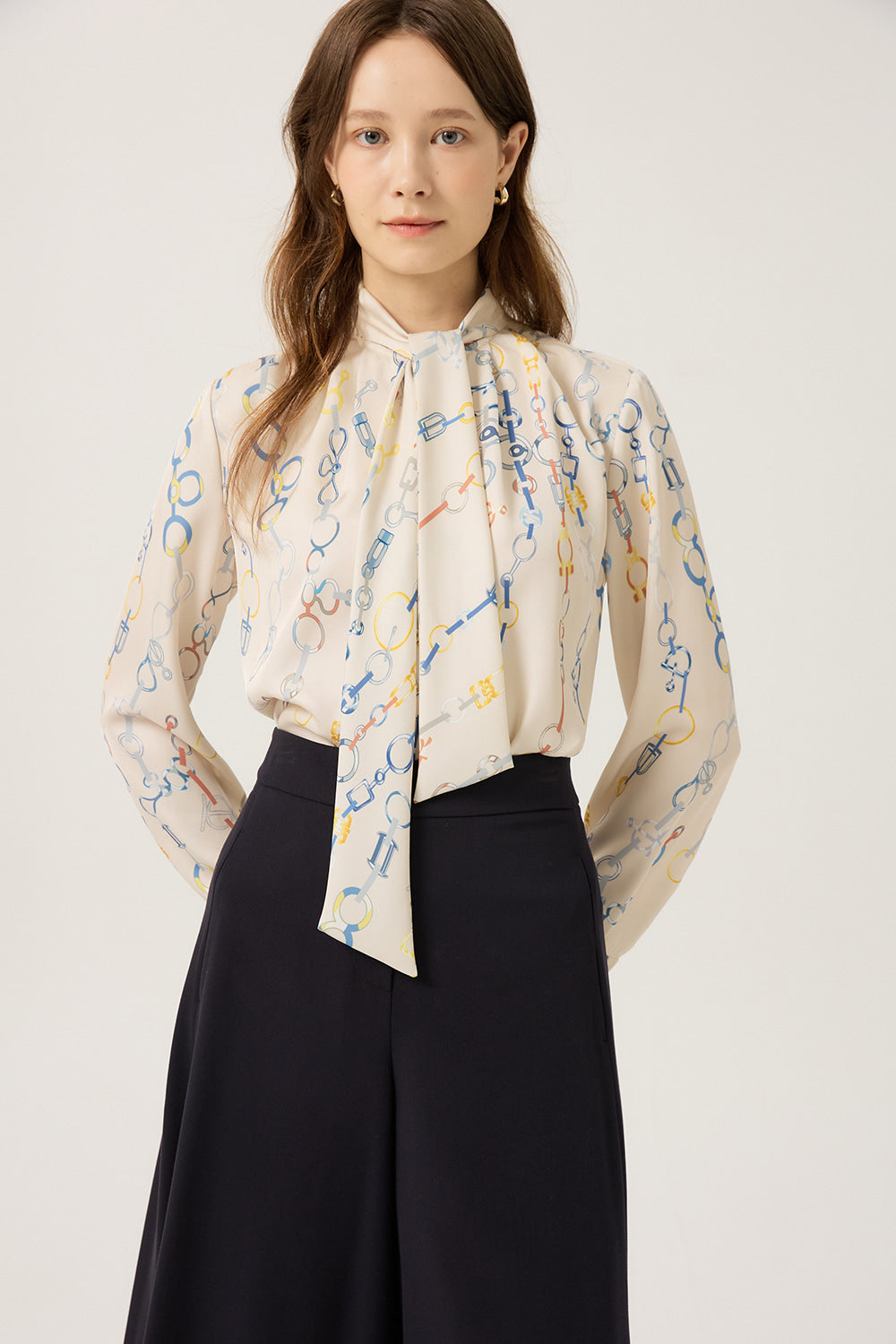 DECO Women's Ribbon-Tie Blouse DCBAD3703W — 929-gallery-04