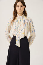 DECO Women's Ribbon-Tie Blouse DCBAD3703W — 929-gallery-04