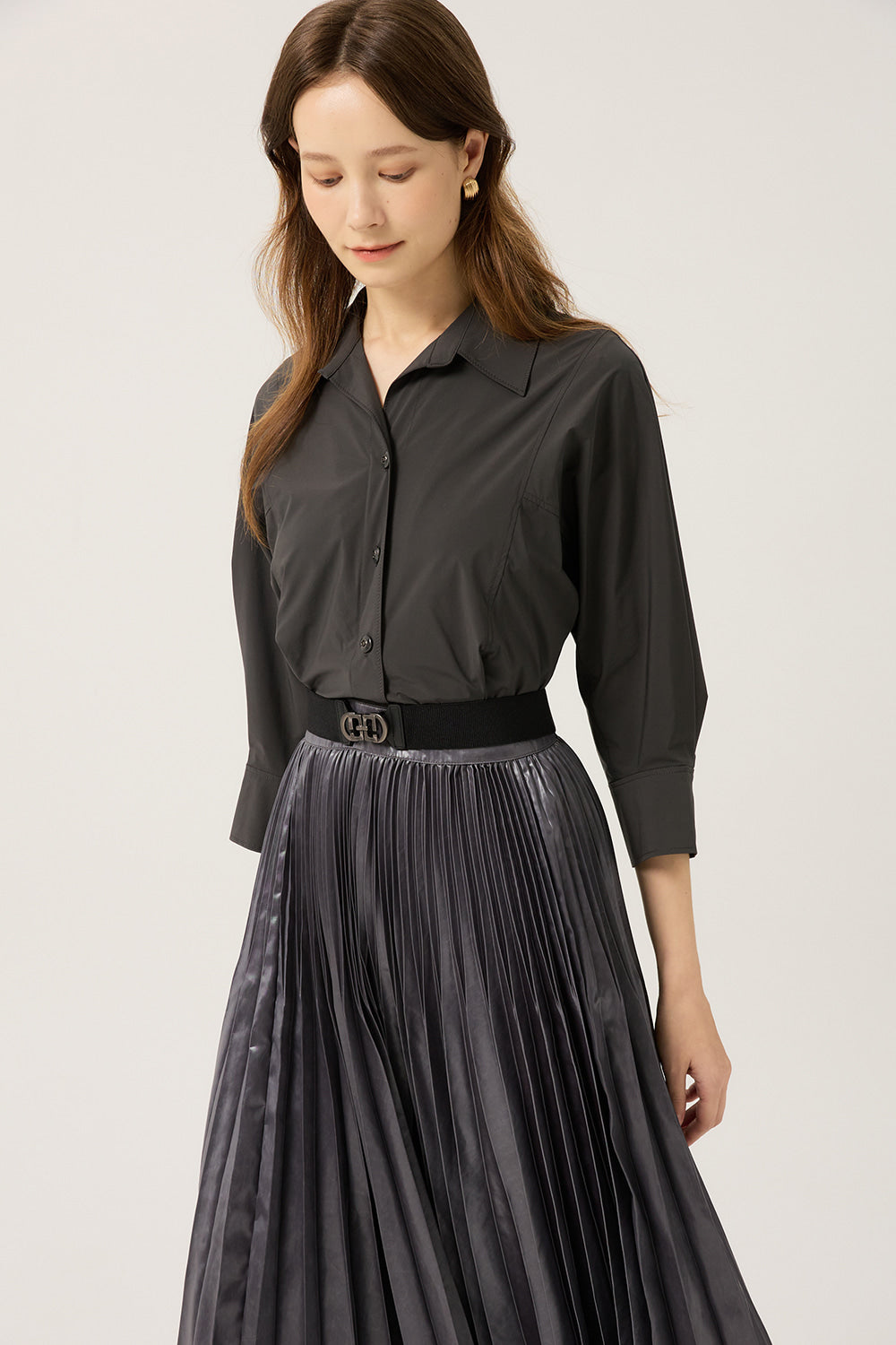 DECO Women's Collared Pleated-Skirt Dress DCOWD3813W — 940-gallery-01