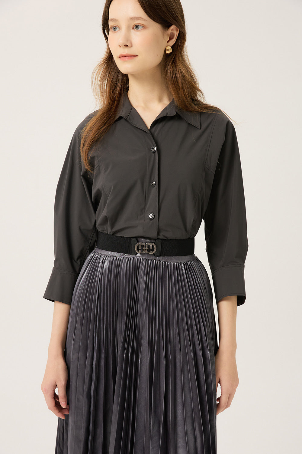 DECO Women's Collared Pleated-Skirt Dress DCOWD3813W — 940-gallery-02