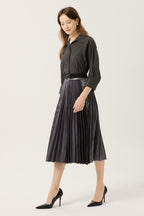 DECO Women's Collared Pleated-Skirt Dress DCOWD3813W — 940-gallery-05