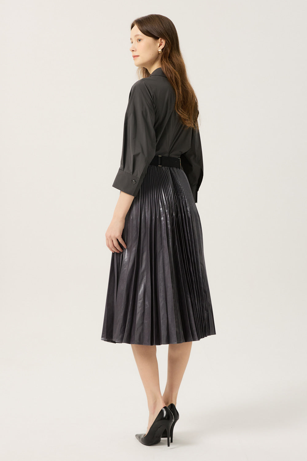DECO Women's Collared Pleated-Skirt Dress DCOWD3813W — 940-gallery-06