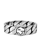 Gucci Interlocking G wide silver ring — original supplier photograph