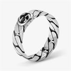 Gucci Interlocking G wide silver ring — original supplier photograph