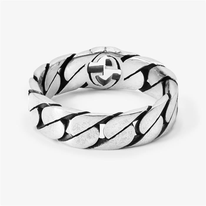 Gucci Interlocking G wide silver ring — original supplier photograph