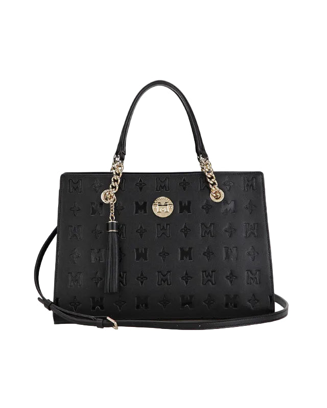 METROCITY Leather Tote & Crossbody Bag M193MP1550Z – Black — unchanged original supplier image